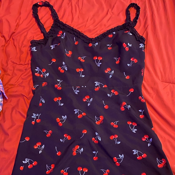 Black dress with cherries
